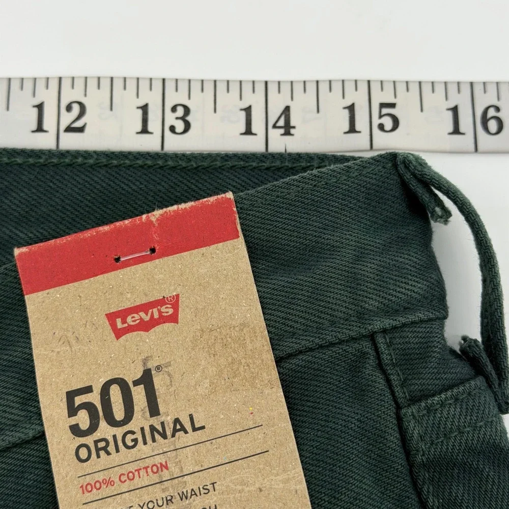 Levi's Jeans Mens 33x32 Green 501 Original Fit Straight Leg Button Fly 005013548